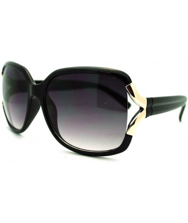 Square Women's Sunglasses Classy Designer Square Frame Shades - Black Gold - CJ11QKHVXJB $18.68