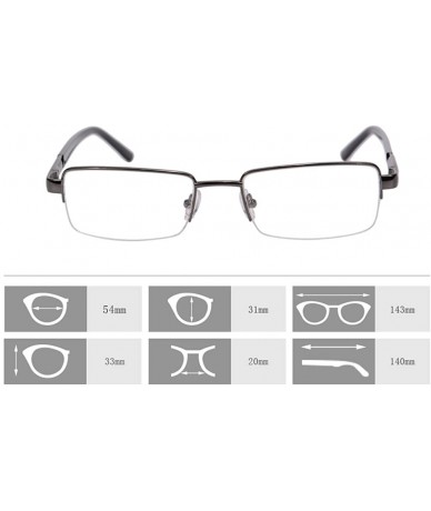 Rectangular Metal Frame Blue Light Blocking Reading Glasses 1.56 Lenses-6334 - CS17YI8NAWL $58.76