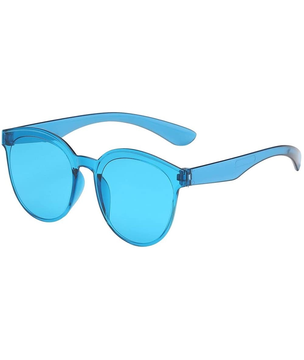 Rectangular Sunglasses Transparent Lightweight - D - CE194YC9YIG $17.92