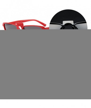 Rectangular Women Fashion Party Rectangular Eyeglasses Fancy Retro Eyewear Classic Sunglasses - Red/Grey - CJ1805O3GLI $18.17