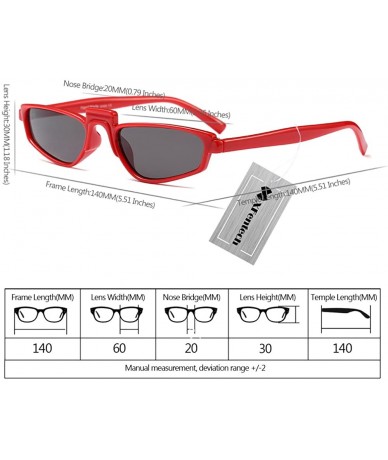 Rectangular Women Fashion Party Rectangular Eyeglasses Fancy Retro Eyewear Classic Sunglasses - Red/Grey - CJ1805O3GLI $18.17