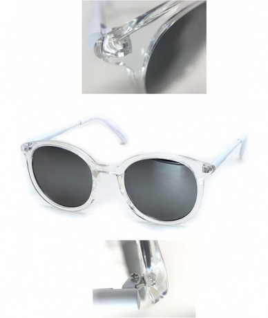 Round 97004 Oversize Cat Eye Flat Round Mirror Women Men Sunglasses - Metal Arm - C612JQRZJLJ $26.02