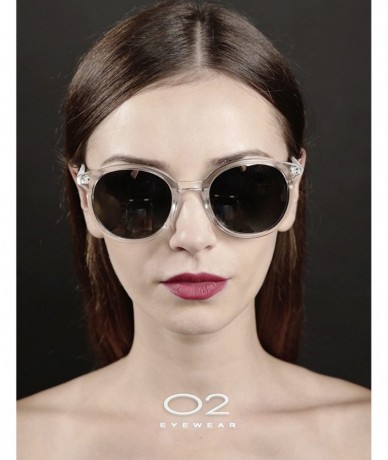 Round 97004 Oversize Cat Eye Flat Round Mirror Women Men Sunglasses - Metal Arm - C612JQRZJLJ $26.02