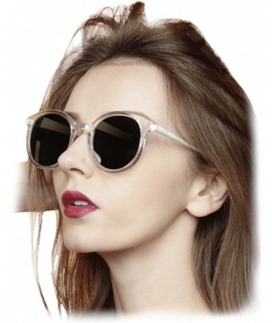 Round 97004 Oversize Cat Eye Flat Round Mirror Women Men Sunglasses - Metal Arm - C612JQRZJLJ $26.02