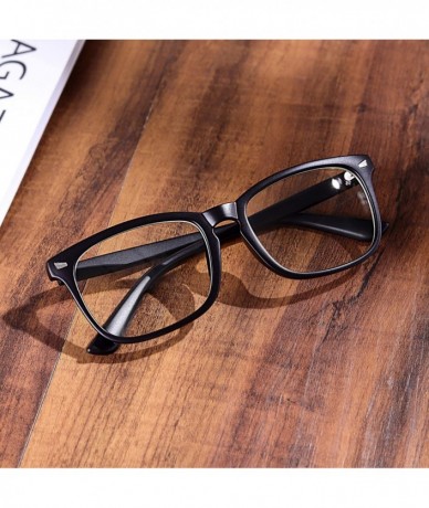 Aviator Non-Prescription Glasses for Women Men Clear Lens Square Frame Eyeglasses - Matte Black - CA18Z45OQG7 $17.95