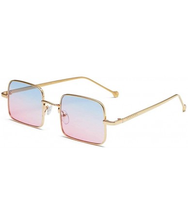 Square 2019 New fashion trend luxury marine piece square brand designer unisex sunglasses UV400 - Gold Blue Pink - CB18NEQOD8...