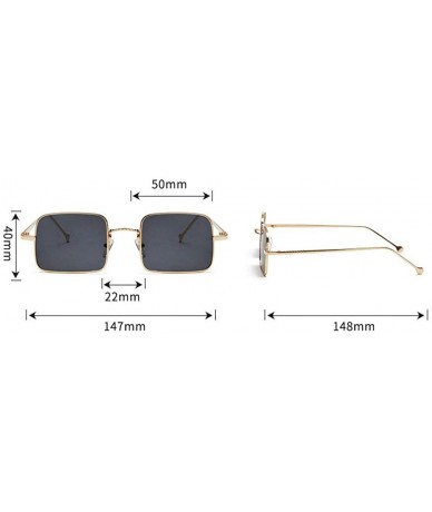 Square 2019 New fashion trend luxury marine piece square brand designer unisex sunglasses UV400 - Gold Blue Pink - CB18NEQOD8...