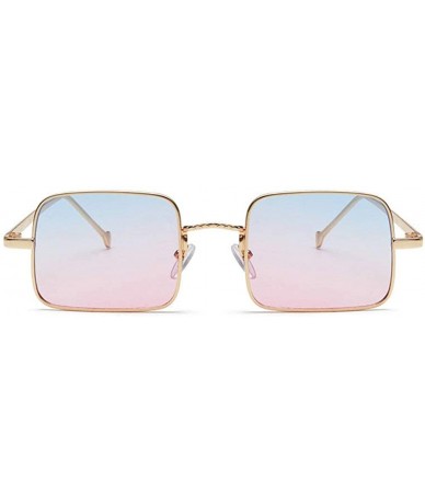 Square 2019 New fashion trend luxury marine piece square brand designer unisex sunglasses UV400 - Gold Blue Pink - CB18NEQOD8...