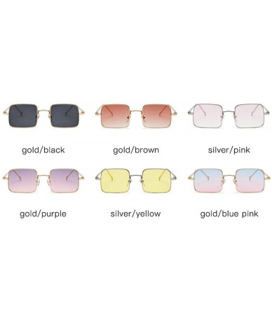 Square 2019 New fashion trend luxury marine piece square brand designer unisex sunglasses UV400 - Gold Blue Pink - CB18NEQOD8...