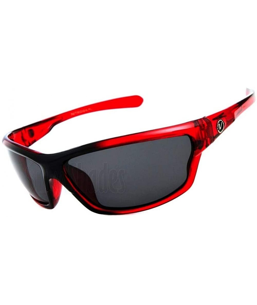 Rectangular Nitrogen Polarized Sunglasses Mens Sport Running Fishing Golfing Driving Glasses - Red - CY198704422 $31.22