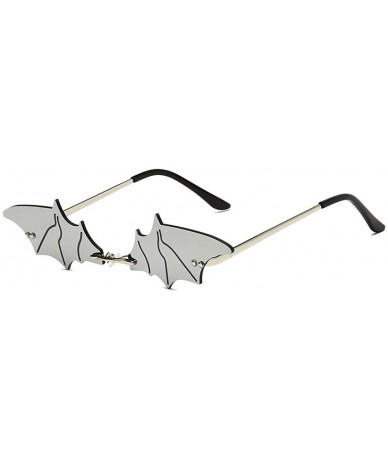 Rimless Bat Sunglasses for Women Rimless Sun Glasses Eyewear Shades - Purple Lens - CB1902Q96ND $22.75