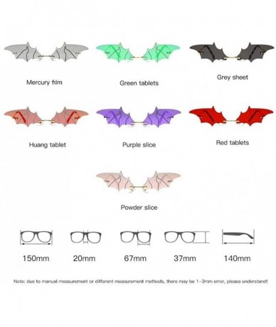 Rimless Bat Sunglasses for Women Rimless Sun Glasses Eyewear Shades - Purple Lens - CB1902Q96ND $22.75