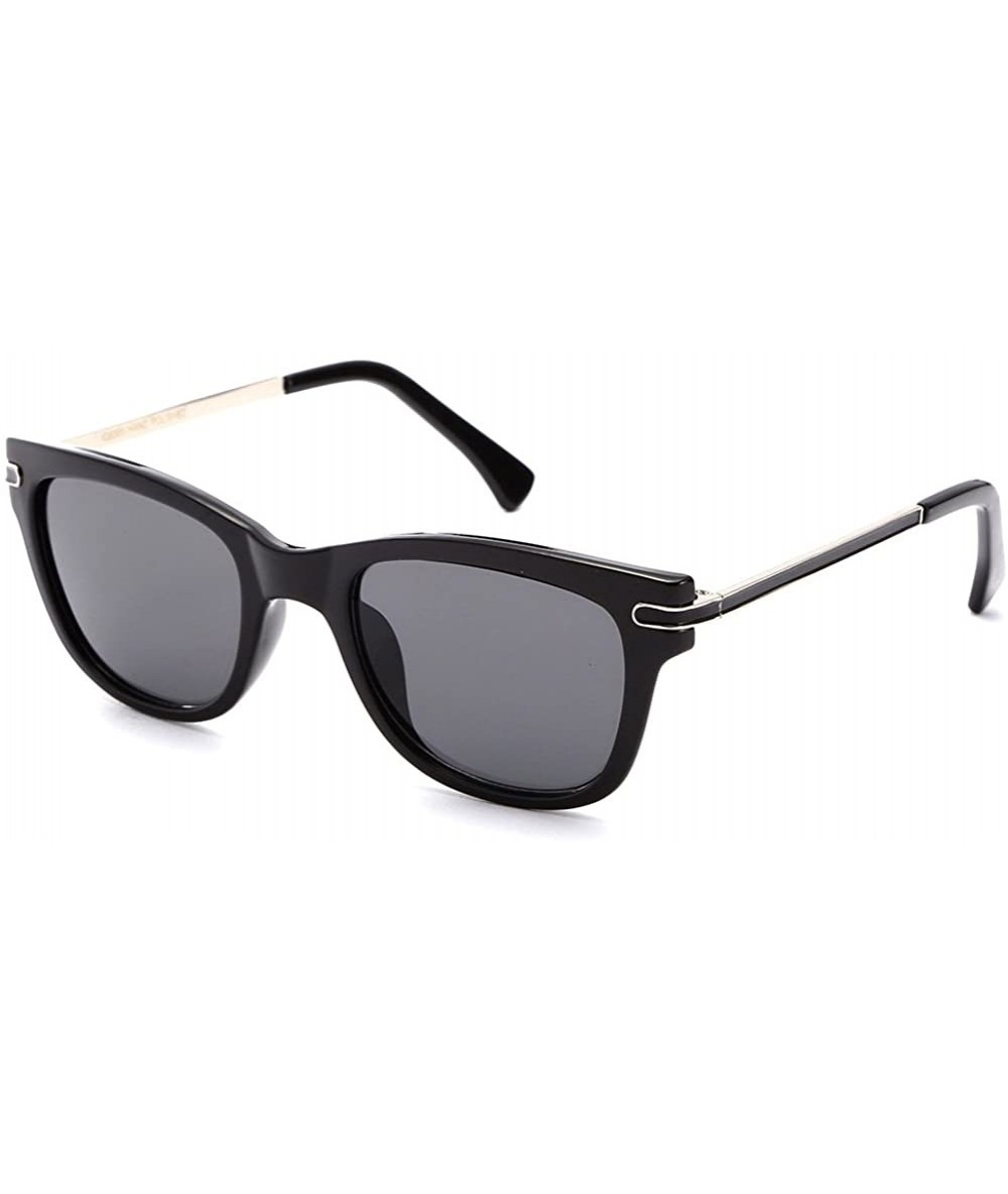 Square Plastic Erika Style Fashion Sunglasses - Black/Smoke - C711TDHXR6H $19.59