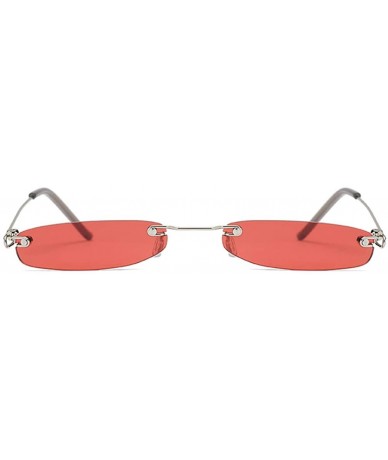 Rectangular Small Frame Rectangle Sunglasses - Red - CZ199DSINEU $46.46