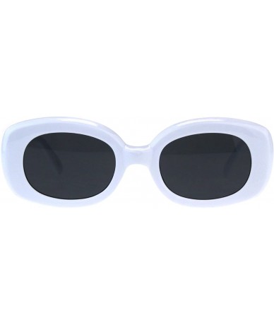 Rectangular Womens Vintage Fashion Sunglasses Oval Rectangular Frame UV 400 - White - CY18EO4LSUS $20.31