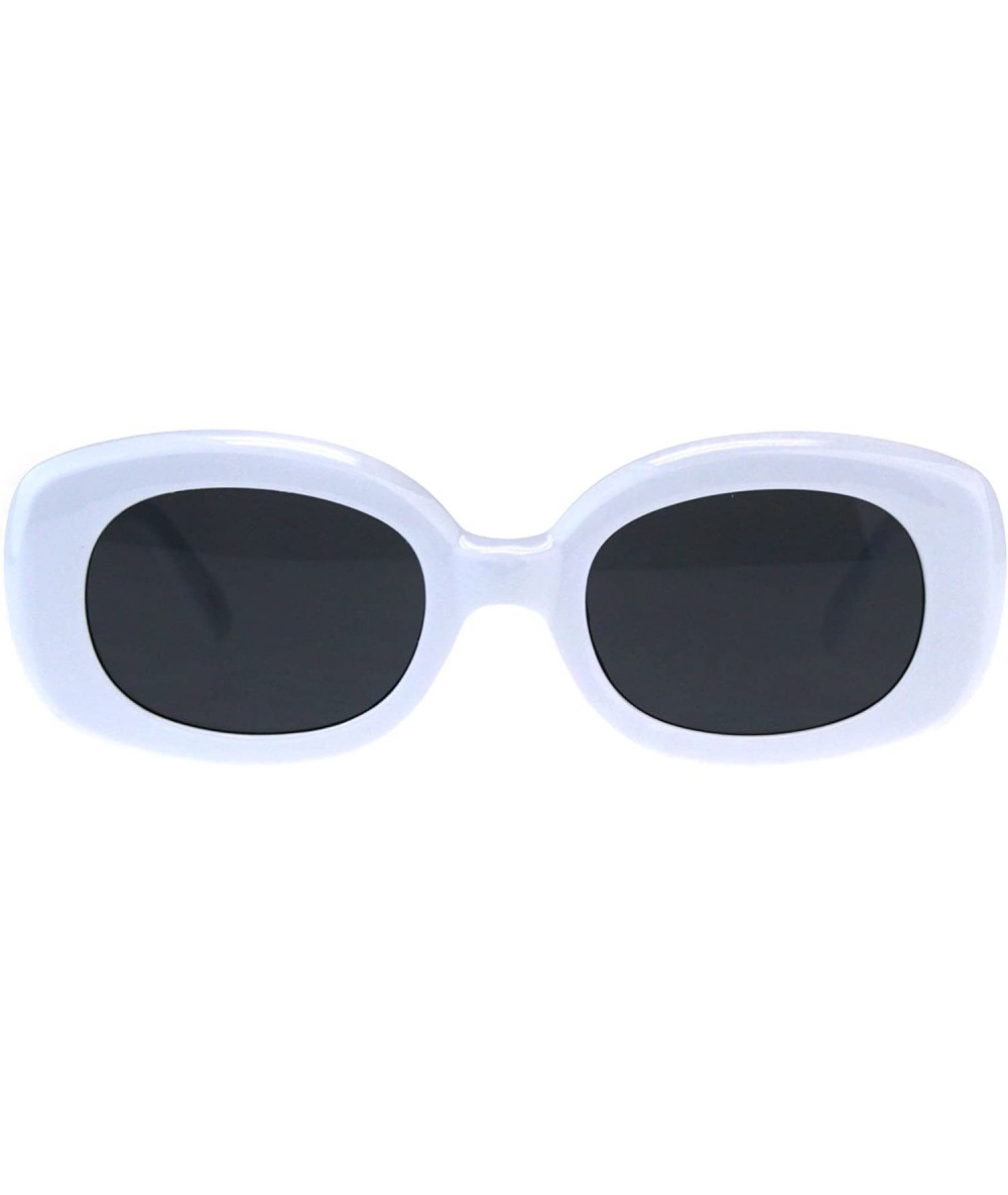 Rectangular Womens Vintage Fashion Sunglasses Oval Rectangular Frame UV 400 - White - CY18EO4LSUS $20.31