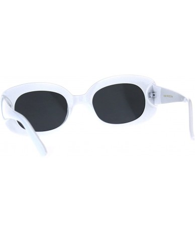 Rectangular Womens Vintage Fashion Sunglasses Oval Rectangular Frame UV 400 - White - CY18EO4LSUS $20.31