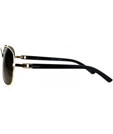 Shield Mens Metal Rim Racer Flat Top Mob Shield Pilots Sunglasses - Gold Brown - CE185SCIMT5 $23.52