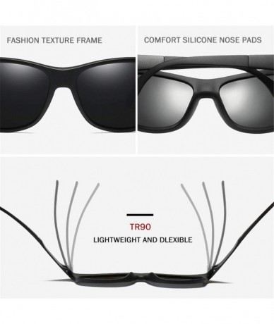 Square MAXMen Sunglasses Sun Glasses Male Polarized TR90 Frame Goggles Eyewear Accessories UV400 - C1 Black Gary - CQ18M3NZEE...