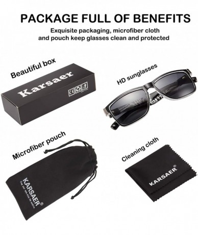 Sport Vintage Polarized Sunglasses for Men Driving Square Sun Glasses UV Protection - Silver - CY18AD9MKRC $26.39