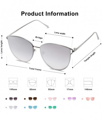 Oversized Mirrored Flat Lens Fashion Sunglasses for Women SJ1085 - C6 Silver Frame/Gradient Silver Mirrored Lens - CI180CMCZR...