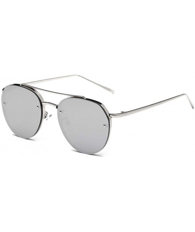 Rimless Sunglasses Vintage Oversized Glasses Eyewear - Silver - C318QO3G54Z $15.09