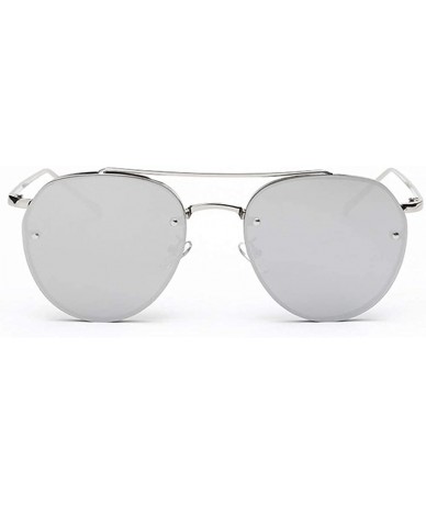 Rimless Sunglasses Vintage Oversized Glasses Eyewear - Silver - C318QO3G54Z $15.09