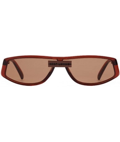 Square Red Sunglasses Square Women's Fashion Eyewear Retro Sun Glasses Male Gifts One Piece - Brown - CY18WYTHTQ8 $20.14