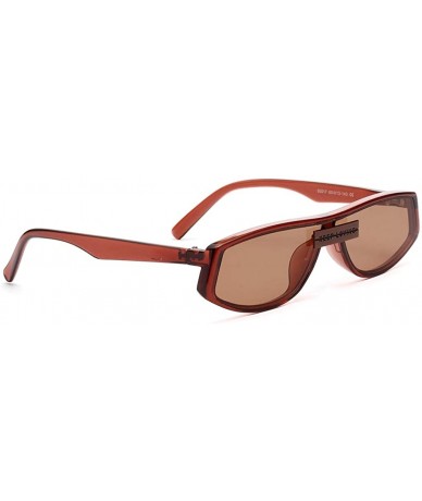 Square Red Sunglasses Square Women's Fashion Eyewear Retro Sun Glasses Male Gifts One Piece - Brown - CY18WYTHTQ8 $20.14