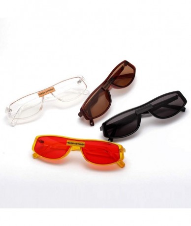 Square Red Sunglasses Square Women's Fashion Eyewear Retro Sun Glasses Male Gifts One Piece - Brown - CY18WYTHTQ8 $20.14