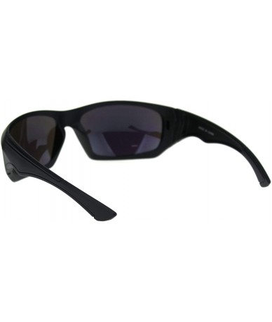 Sport Mens Aerodynamic Robotic Futurism Black Plastic Sport Sunglasses - Matte Black Teal Mirror - C218QU7MNR5 $19.84