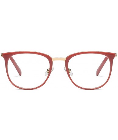 Round New Vintage Round Eyewear Non Prescription Glasses Frames Women Men Round Metal - Red - CL18INTSW70 $29.63