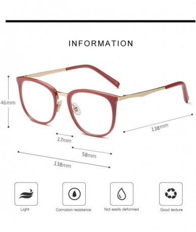 Round New Vintage Round Eyewear Non Prescription Glasses Frames Women Men Round Metal - Red - CL18INTSW70 $29.63