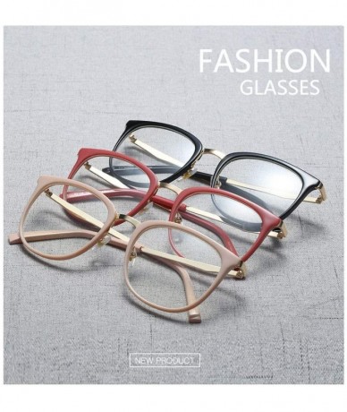 Round New Vintage Round Eyewear Non Prescription Glasses Frames Women Men Round Metal - Red - CL18INTSW70 $29.63