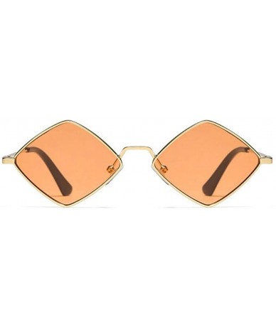 Round 60s Small Hippie Sunglasses for Women Men Hippy Prismatic Square Metal Frame - Clear Champange / Orange - CC18X5K2NHR $...