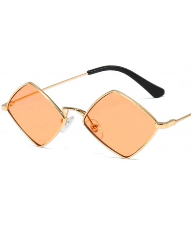 Round 60s Small Hippie Sunglasses for Women Men Hippy Prismatic Square Metal Frame - Clear Champange / Orange - CC18X5K2NHR $...