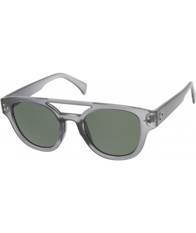 Oversized Oversized Native Print U-Shaped Flat Top Aviator Sunglasses (Gray) - CN11J47JGZR $18.97