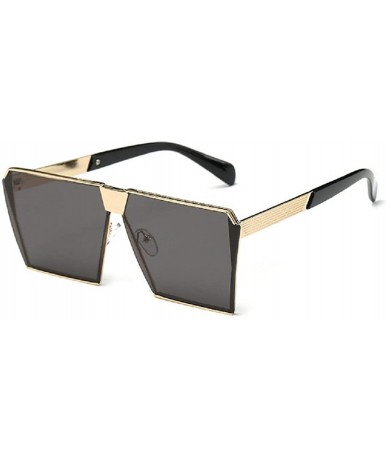 Oversized Women Men Sunglasses Oversized Retro Square Glasses Metal Frame - Black - CU18CRSXY8Y $18.46