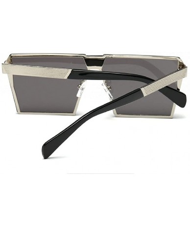 Oversized Women Men Sunglasses Oversized Retro Square Glasses Metal Frame - Black - CU18CRSXY8Y $18.46