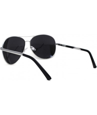 Oversized Mens Classic 80s Large Metal Rim Officer Cop Sunglasses - Silver Mirror - CY196IER9HI $22.91