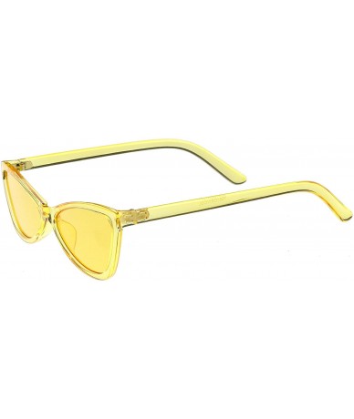 Cat Eye Translucent Retro Cat Eye Sunglasses For Women Color Tinted Lens 57mm - Yellow - C712KCNPLDR $19.74