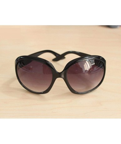 Oval Women Retro Style Anti-UV Sunglasses Big Frame Fashion Sunglasses Sunglasses - Black - CA194ZTOWN0 $23.96