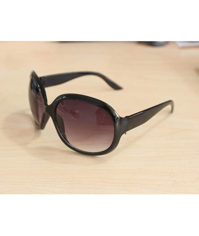 Oval Women Retro Style Anti-UV Sunglasses Big Frame Fashion Sunglasses Sunglasses - Black - CA194ZTOWN0 $23.96