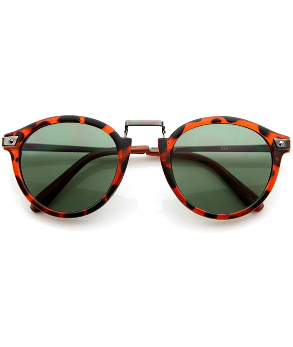 Wayfarer Vintage Inspired Round Horned Rim P-3 Frame Retro Sunglasses - Havana Green - C9119YAGZ5H $19.51