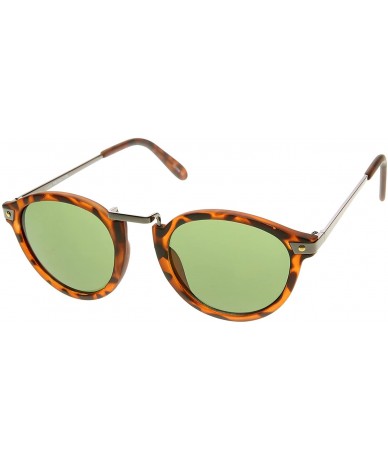 Wayfarer Vintage Inspired Round Horned Rim P-3 Frame Retro Sunglasses - Havana Green - C9119YAGZ5H $19.51