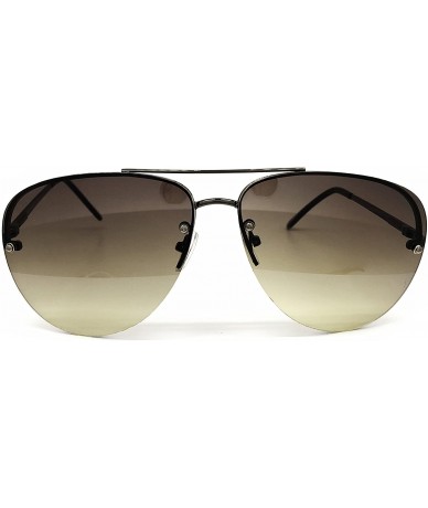 Oversized 3111 Tint Lenz Teardrop Rimless Metal Frame Womens Mens Aviator Sunglasses - Rimless - CC17YREDUU7 $27.59