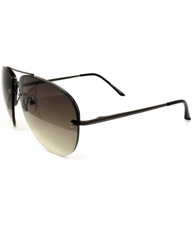 Oversized 3111 Tint Lenz Teardrop Rimless Metal Frame Womens Mens Aviator Sunglasses - Rimless - CC17YREDUU7 $27.59