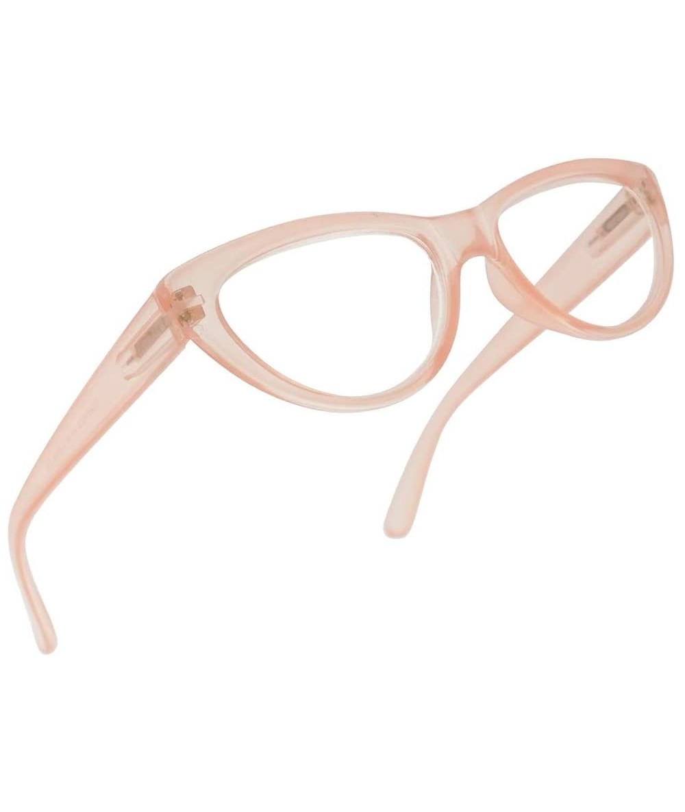 Cat Eye Small and Narrow Candy Colored Chic Cat Eyes Reading Readers Glasses with Spring Hinge (Pink - 3.50) - Pink - C818Q87...