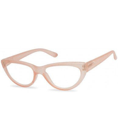 Cat Eye Small and Narrow Candy Colored Chic Cat Eyes Reading Readers Glasses with Spring Hinge (Pink - 3.50) - Pink - C818Q87...