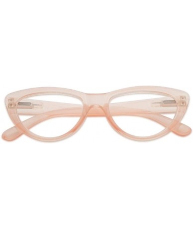 Cat Eye Small and Narrow Candy Colored Chic Cat Eyes Reading Readers Glasses with Spring Hinge (Pink - 3.50) - Pink - C818Q87...